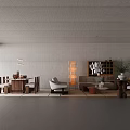 Contemporary Soft Upholstered Sofa And Coffee Table Set For Spacious Minimalist Concrete Living Room