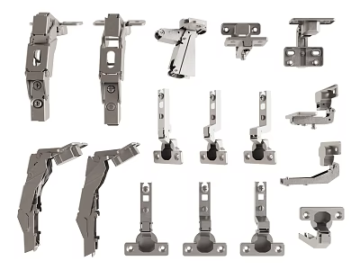 Various Metal Hinges And Hardware Fittings For Door And Cabinet Applications 3d model