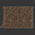 Modern Stone Wall Interior Design With Natural Brown Brick Construction And Texture 3d model