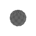 Black Leather Tufted Sphere Component With Diamond Pattern And Buttons 3d model