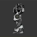 Futuristic Mechanical Robot With Armor Plates Arms Wings And Joints