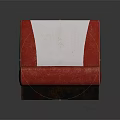 Stylish Red And White Upholstered Banquette Sofa With Contrasting Color And Soft Padding Design