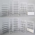 Contemporary Gold And Black Metal Shelving Units With Open Multi Tier Design