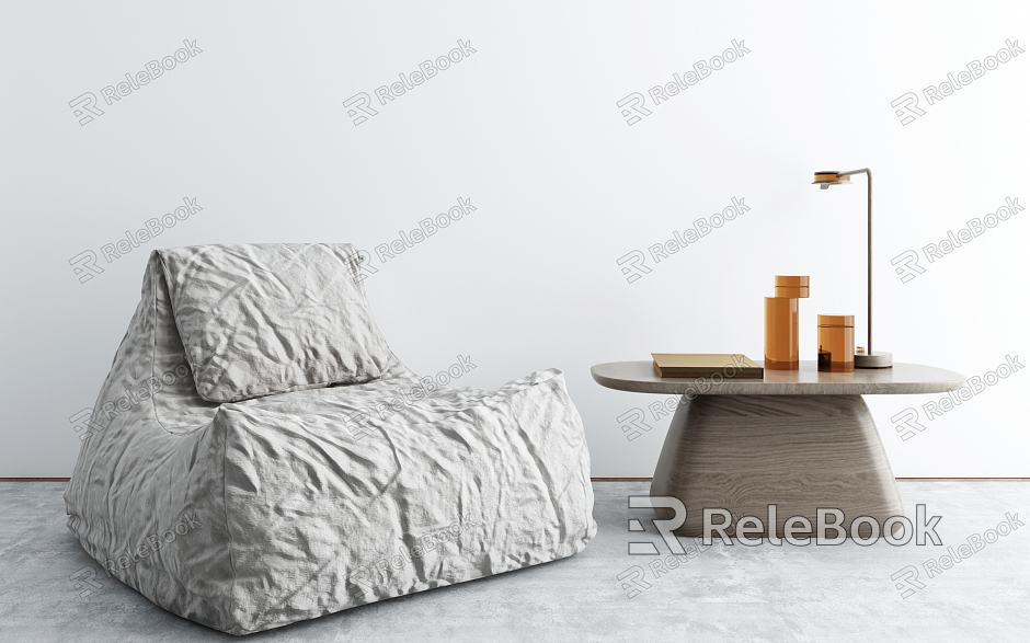 Modern Lazy Sofa Single Chair Sofa Coffee Table model