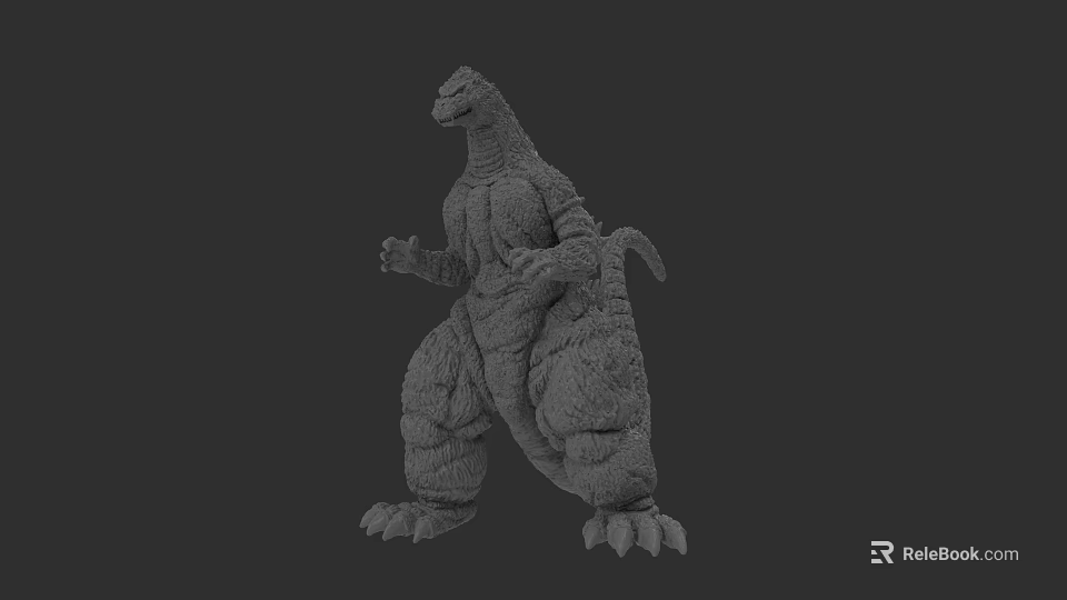 Reptile Standing 3D Model With Rough Skin Texture And Muscular Limbs 3d model 