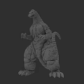 Reptile Standing 3D Model With Rough Skin Texture And Muscular Limbs