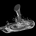 Transparent Garden Ornament With Flowing Liquid Form And Splashing Water Elements
