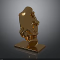 Shiny Golden Human Hand Sculpture Showcasing Smooth Lines And Stable Base Design
