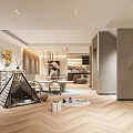 Modern Basement Interior With Play Tent And Furniture