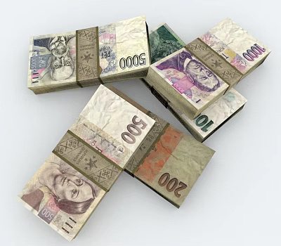 Gold coin coin banknote 3d model