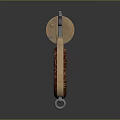 Classic Brass Revolver With Polished Metal Barrel And Red Marble Grip