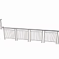 Stainless Steel Railing With Vertical Bars For Staircase And Platform 3d model