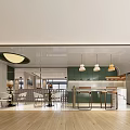 Modern Public Office Space with Multiple Desks Computers Gray Office Chairs Wooden Flooring Circular Lights