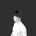 Stylish Black Bucket Hat Worn By White Mannequin On Black Background