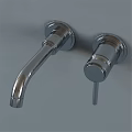 Wall Mounted Silver Chrome Faucet Modern Design For Bathroom Or Kitchen