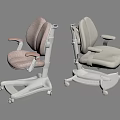 Ergonomic Kids Chair with Adjustable Height Swivel Wheels Soft Pink and Light Gray Design