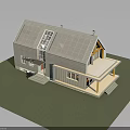 Modern Residential House With Solar Panels On Roof Light Exterior Windows And Front Porch
