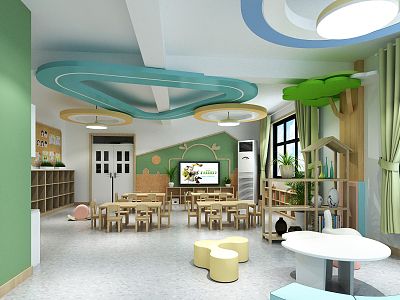 modern classroom 3d model