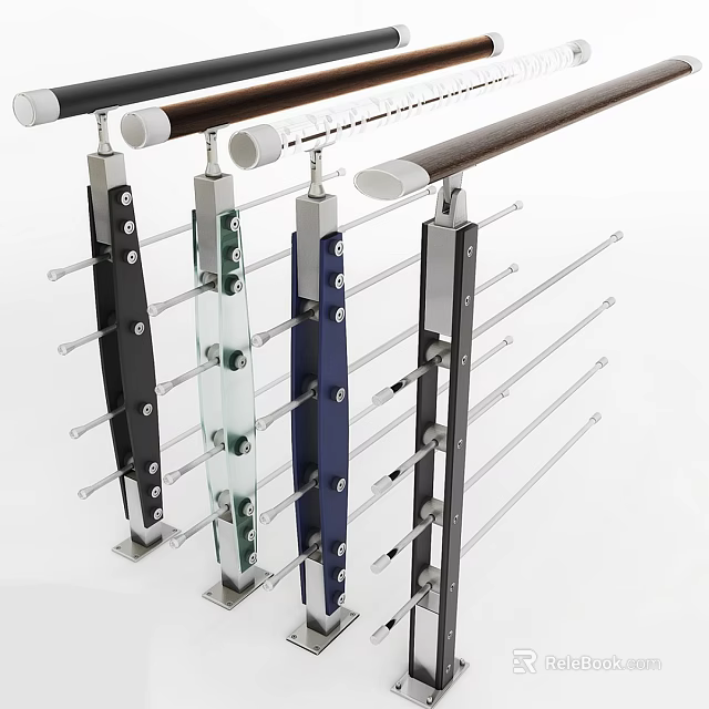 Modern Fence Designs With Diverse Materials 3d model 