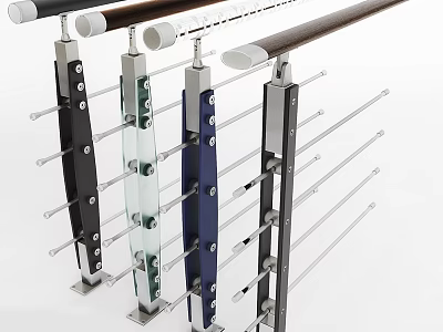 Modern Fence Designs With Diverse Materials 3d model