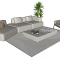 Modern sofa coffee table combination 3d model