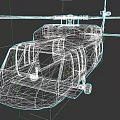 Detailed 3D Model Military Helicopter With Metallic Fuselage And Rotor Blades