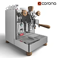 Stainless Steel Espresso Machine With Wooden Knobs For Modern Kitchen Use 3d model