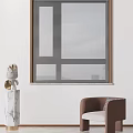 Modern Horizontal Window Blinds With Brown Frame In White Interior Room Design