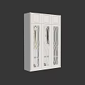 White Modern Wardrobe with Glass Doors and Decorative Patterns in Elegant Design