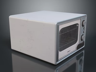 Cube Shaped White Computer Case With Glass Front Door And Control Dials 3d model