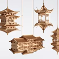 Chinese Traditional Architectural Style Wooden Hanging Ornaments With Exquisite Craftsmanship Design