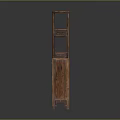 Traditional Wooden Storage Shelf Cabinet with Carved Details Open Shelf and Cabinet Door