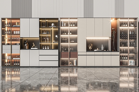 Modern Wine Cabinet 3d model