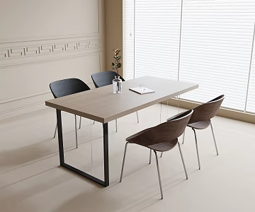 Modern Dining Table and Chair Combination Dining Chair Single Chair Dining Table 3d model