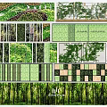 Diverse Green Background Wall Designs with Lush Plants Natural Textures and Wooden Grid Patterns