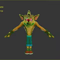 Cartoon Character With Orange Fur Red Hair Blue Pants Red Shoes Brown Gloves And Outstretched Arms