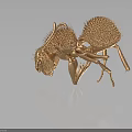 Detailed 3D Brown Ant Model Featuring Spiky Exoskeleton And Segmented Legs