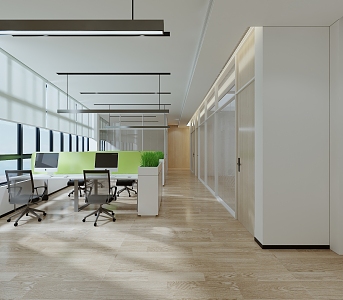 modern public office area office 3d model