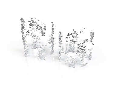 Abstract Organ And Hair Structure Formed By Silver Particles Visual Design 3d model
