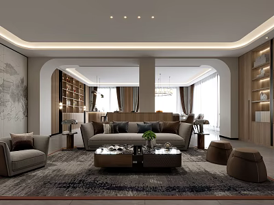 Modern Private Box Interior With Comfortable Sofa Elegant Coffee Table And Soft Ambient Lighting 3d model