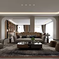Modern Private Box Interior With Comfortable Sofa Elegant Coffee Table And Soft Ambient Lighting