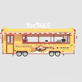 Yellow Mobile Food Cart With Awning Windows And Octopus Balls Selling Setup