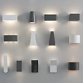 Modern Minimalist Wall Lamps With Various Geometric Shapes In Black White Gray For Home Decor