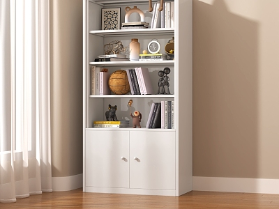 Bookcase Home Living Room Integrated Wall Bookshelf Display Cabinet Study Open Floor Storage Cabinet model