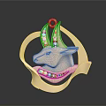 Golden Animal Head Pendant With Intricate Design And Sparkling Diamond Accents