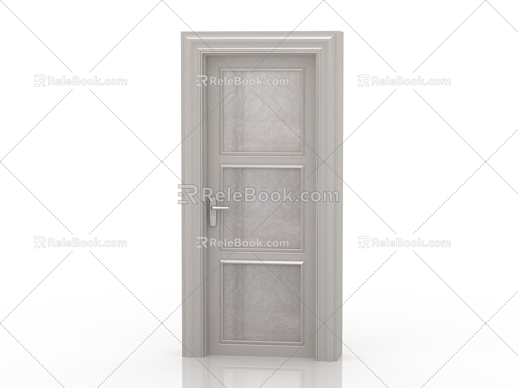 Jianou solid wood door interior door door 3d model