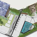 Rooftop Garden Design Featuring Glass Roof Wooden Pavilion Green Plants and Stone Path