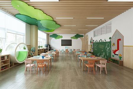 Modern Kindergarten Classroom 3d model