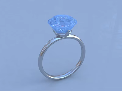 Luxurious Blue Gemstone Ring With Silver Band And Elegant Sparkling Design 3d model