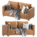 French Double Sofa Pillow Pillow 3d model